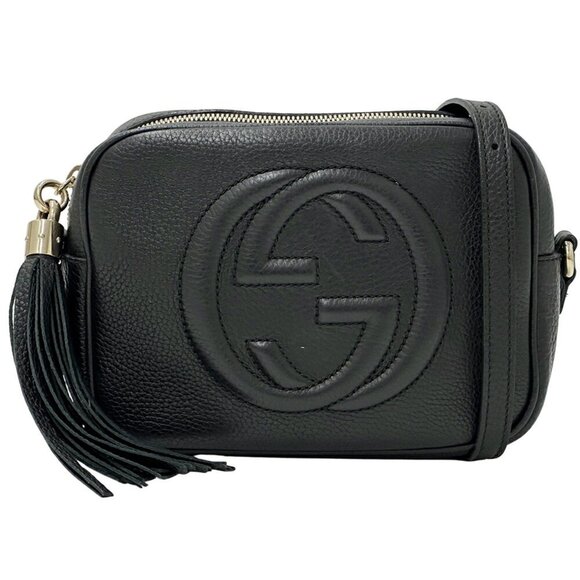 GUCCI Black Leather Shoulder Bag - Picture 1 of 13